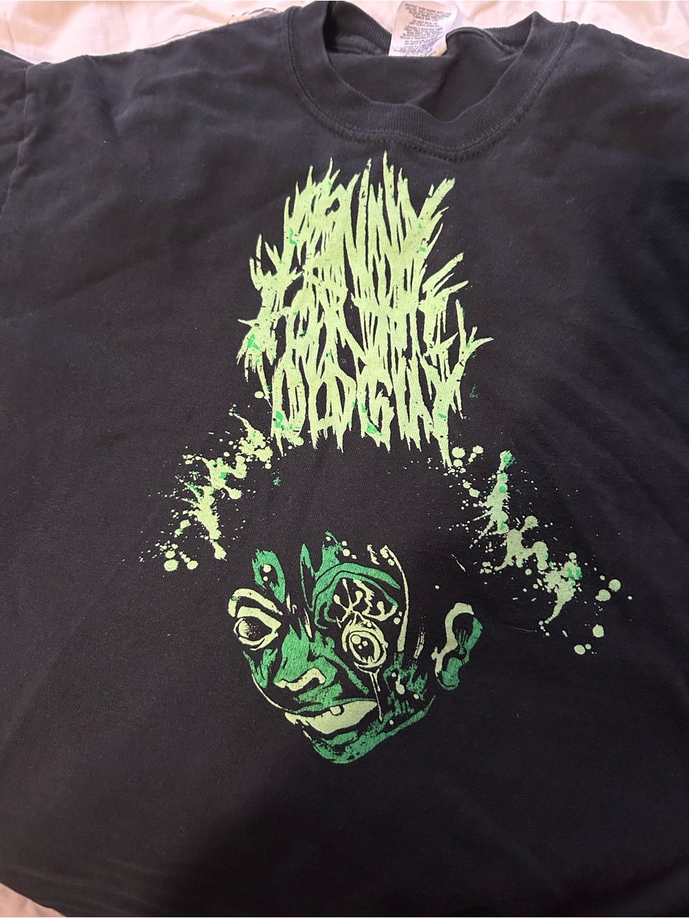 💚3/$25 Vintage Purulent Granny Gangrene Band Youth 14/16 Black Tee w/green Neon